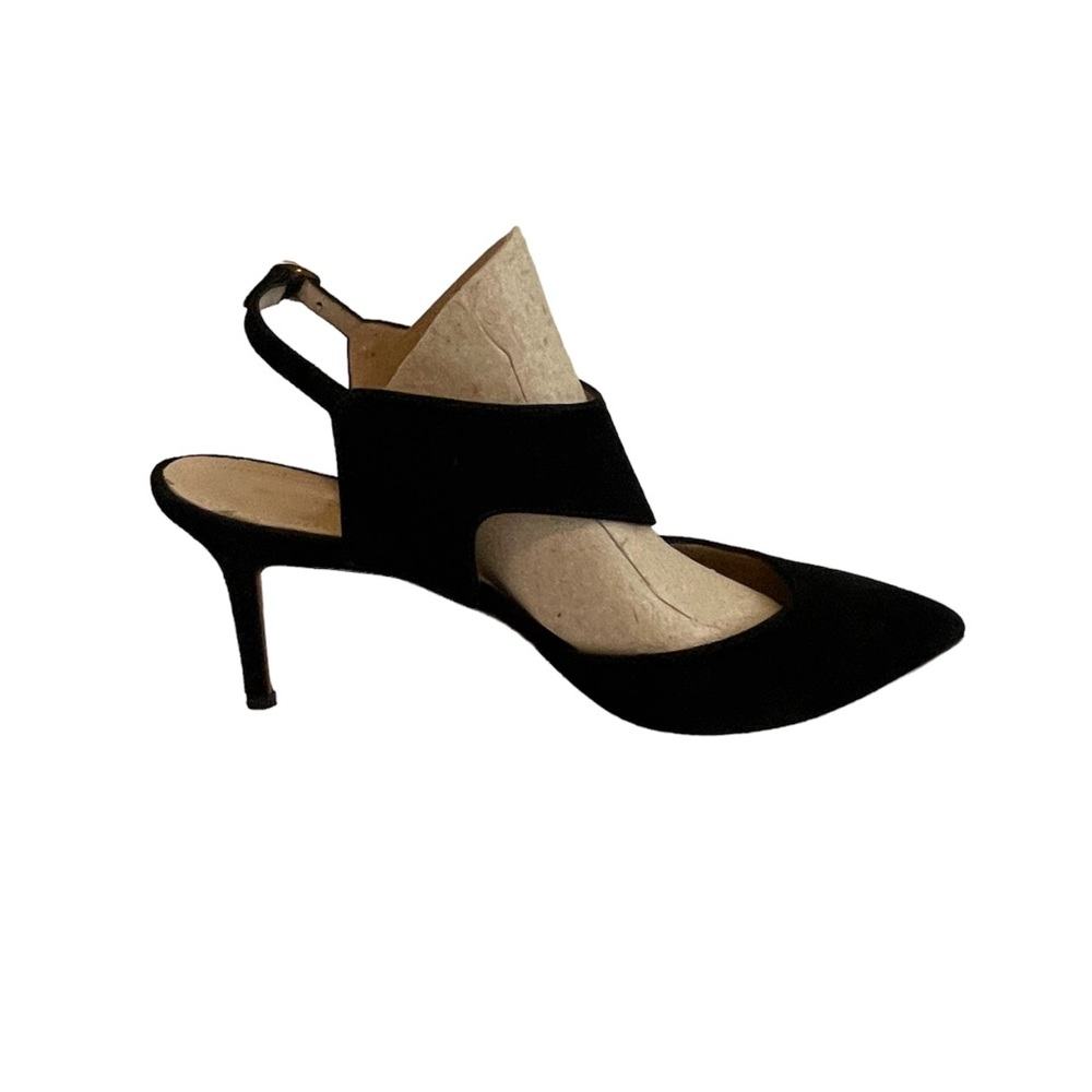 Nicholas Kirkwood Leda Suede Cutout Slingback Pump, Black 38 1/2 pointed toe